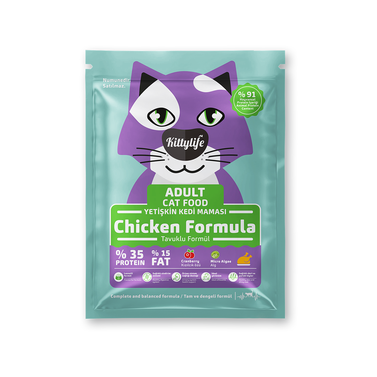 Kittylife_AdultCat_Chicken_Tester Numune | Kittylife Tavuklu Yetişkin Kedi Maması<br>100 g - Görsel 1