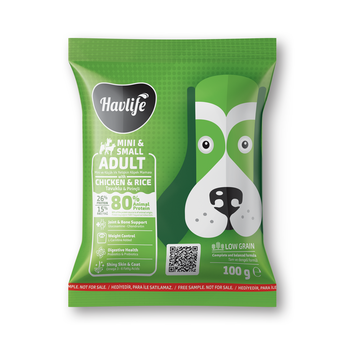 Havlife_100g_Tester_MS_AdultDog_Chicken Numune | Havlife Mini & Küçük Irk Tavuklu & Pirinçli Yetişkin Köpek Maması<br>100 g - Görsel 1