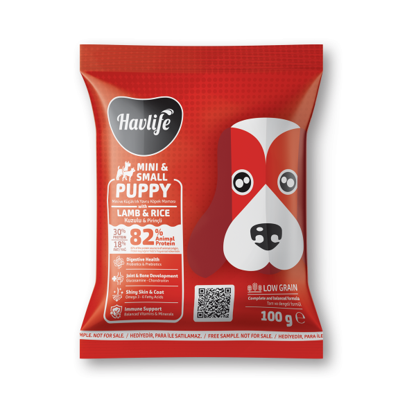Numune | Havlife Mini & Küçük Irk Kuzulu Yavru Köpek Maması<br>100 g