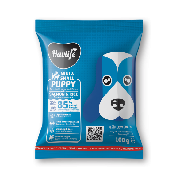 Numune | Havlife Mini & Küçük Irk Somonlu Yavru Köpek Maması<br>100 g