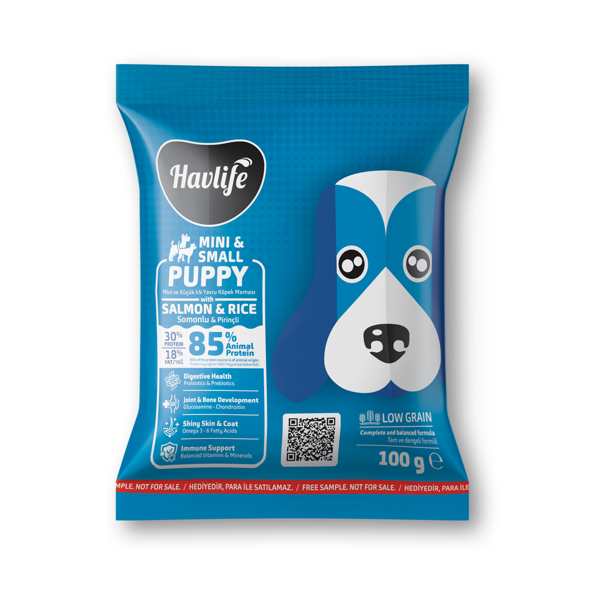 Havlife_100g_Tester_MS_Puppy_Salmon Numune | Havlife Mini & Küçük Irk Somonlu Yavru Köpek Maması<br>100 g - Görsel 1