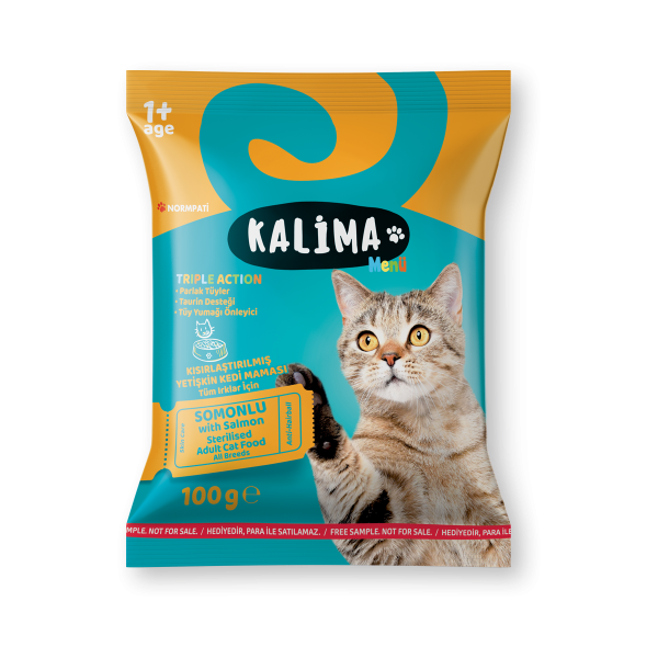 Numune | Kalima Somonlu Kısırlaştırılmış Kedi Maması<br>100 g