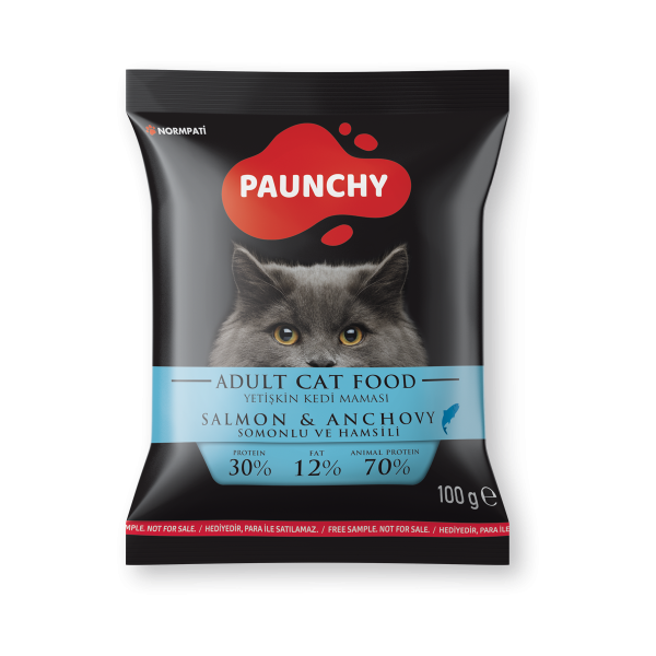 Numune | Paunchy Somon & Hamsili Yetişkin Kedi Maması<br>100 g