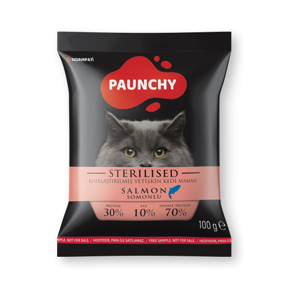 Numune | Paunchy Somonlu Kısırlaştırılmış Kedi Maması<br>100 g